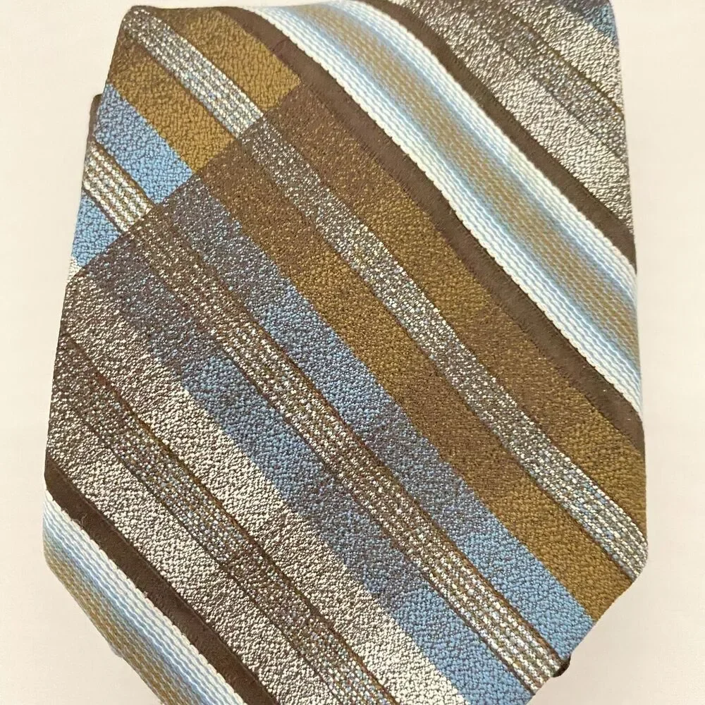 #5580 Wemlon by Wembley Multicolor Striped Mens Necktie, Tie 54x3.5